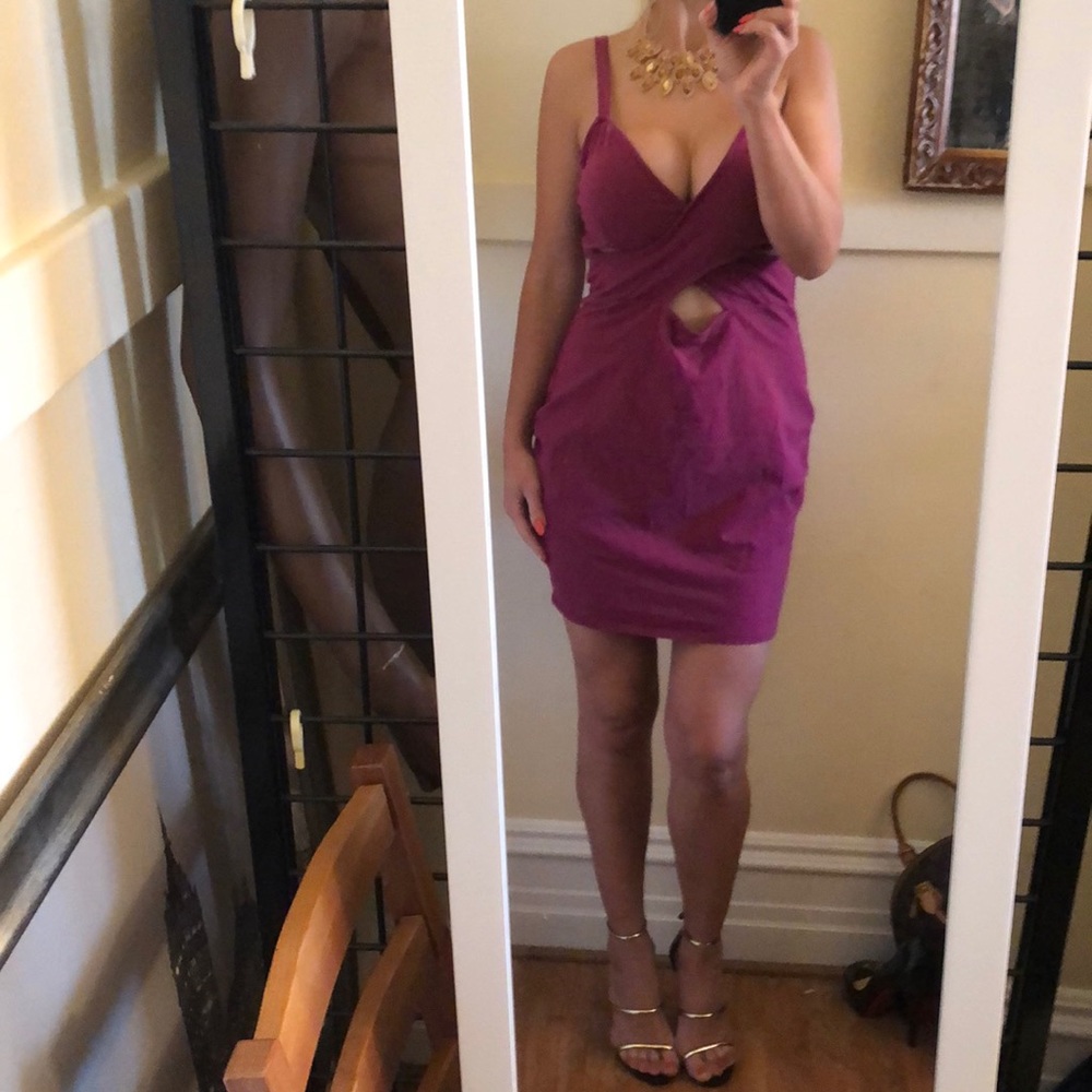 Sexy berry red mini dress S - Picture 3 of 5